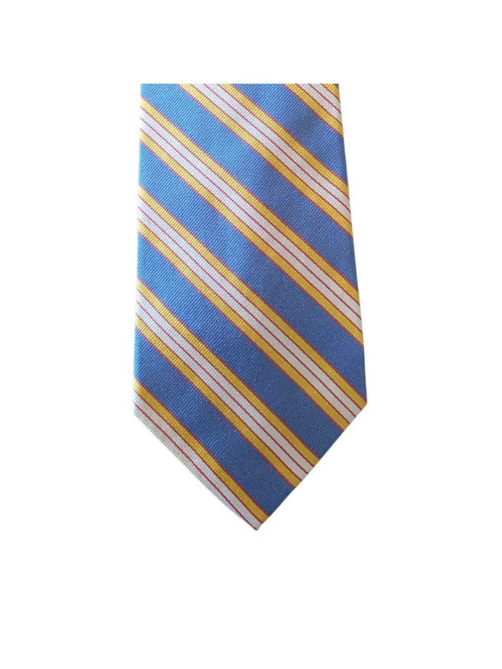 Peter Blair Silk Tie Blue Yellow Stripe Made in USA Preppy Ivy League Trad 3.75”
